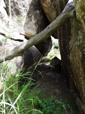 inside of rock overhang