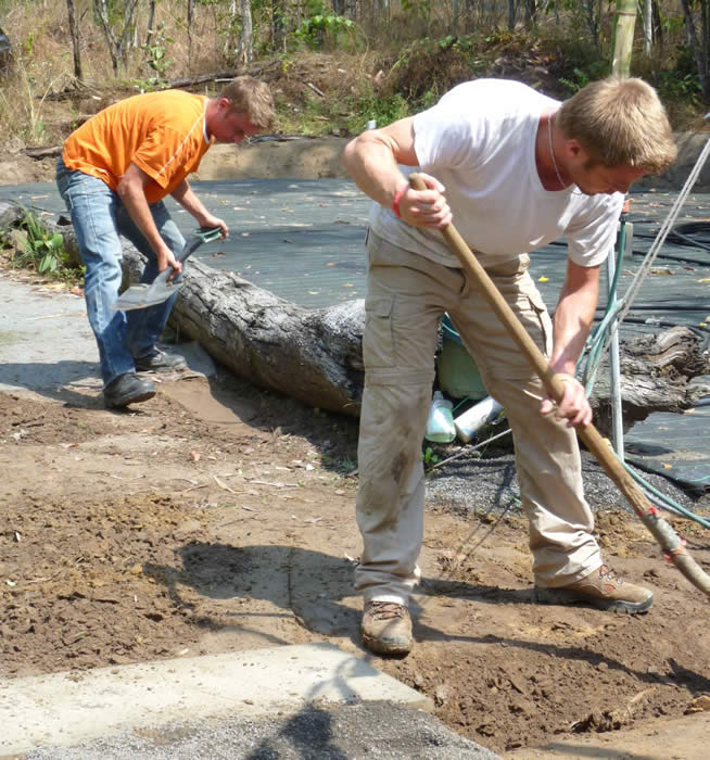 Erik and Denis leveling the new Tree Nursery 