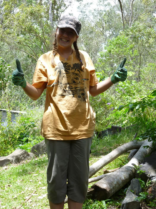 Lucy with a Thumbs Up for Kanjini Co-Op