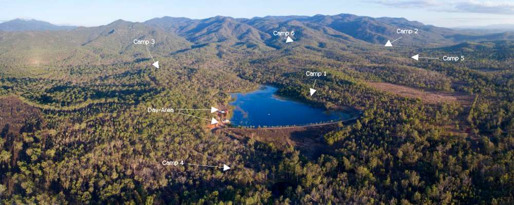 arial view of camps accross property